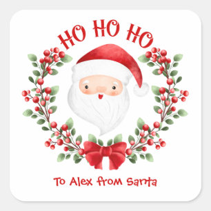 Cute Santa Claus Christmas Square Sticker