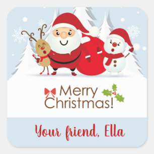 Cute Santa Claus christmas stickers