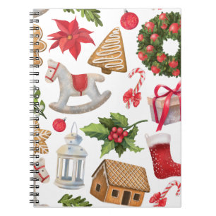 Cute Santa Claus Christmas Sweets Personalised   Notebook