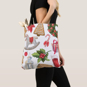 Cute Santa Claus Christmas Sweets Personalized Tote Bag