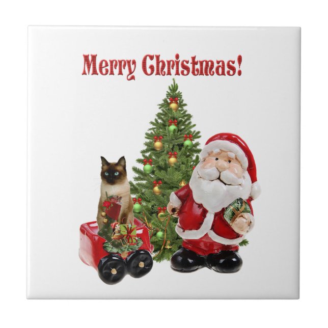 Cute Santa Claus Christmas Tile (Front)