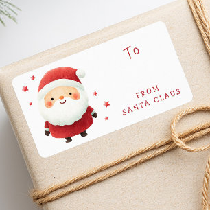 Cute Santa Claus Christmas to from gift tag labels