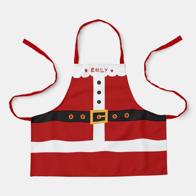 Cute Santa Claus Costume for Kids Christmas Apron (Front)