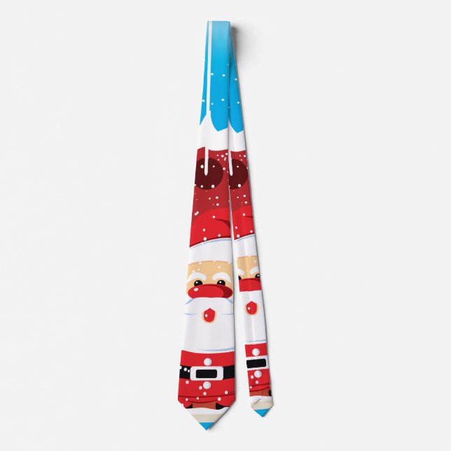 Cute Santa Claus custom Christmas necktie (Front)