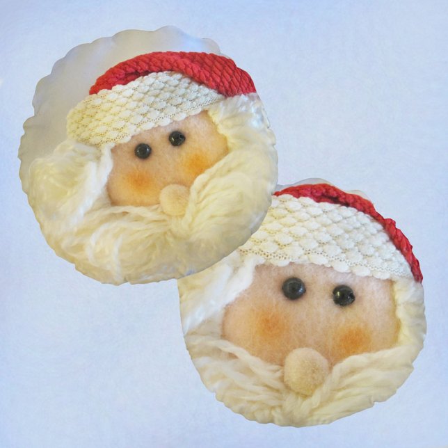 Cute Santa Claus Face Christmas Round Cushion (Creator Uploaded)