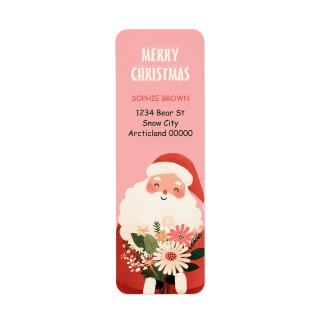 Cute Santa Claus Festive Christmas Return Address (Front)
