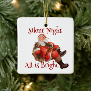 Cute Santa Claus First Christmas Custom Photo Ceramic Ornament