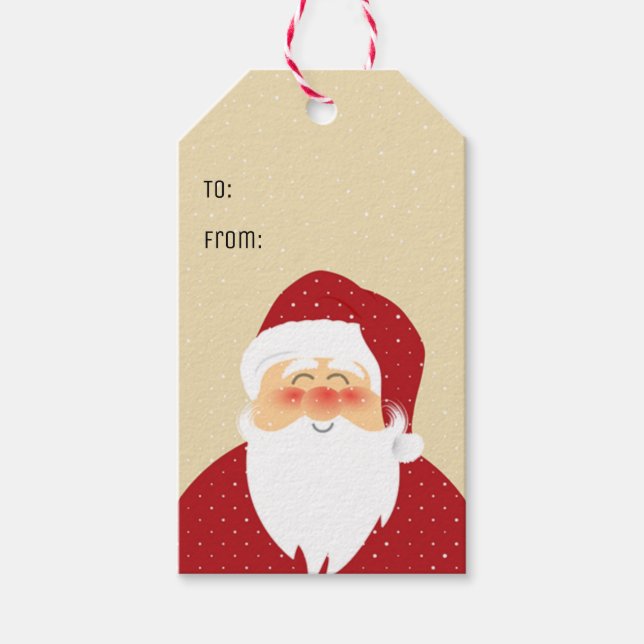 Cute Santa Claus Gift Tags (Front)