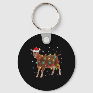 Cute Santa Claus Goat Christmas Tree Lights Xmas F Key Ring