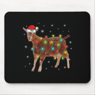 Cute Santa Claus Goat Christmas Tree Lights Xmas F Mouse Mat
