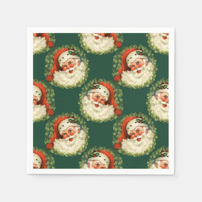 Cute Santa Claus Happy Face Christmas     Napkin (Front)