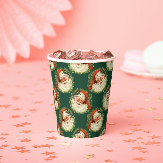 Cute Santa Claus Happy Face Christmas Paper Cups (Insitu)