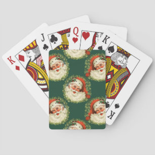 Cute Santa Claus Happy Face Christmas   Playing Cards
