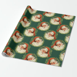 Cute Santa Claus Happy Face Christmas Wrapping Paper