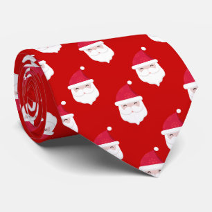 Cute Santa Claus Head Christmas Pattern Tie