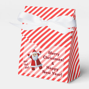 Cute Santa Claus Ho Ho Ho Merry Christmas Stripes Favour Box