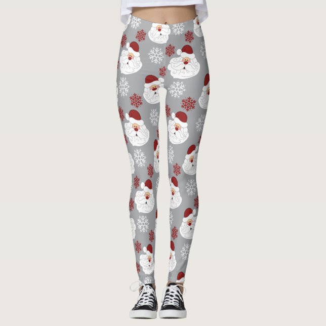 Cute Santa Claus Holiday Leggings (Front)
