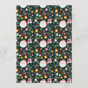 Cute Santa Claus Holiday Seamless Pattern Invitation