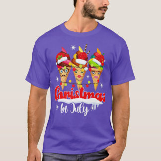 Cute Santa Claus Ice Cream Summer Vacation Christm T-Shirt