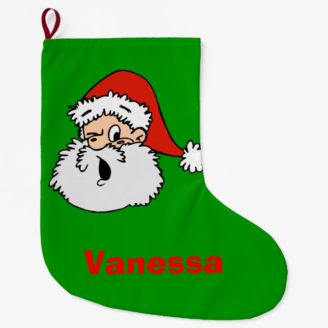 Cute Santa Claus Kids Christmas Stocking (Front)