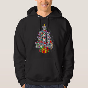 Cute Santa Claus Koala Bear Christmas Tree Lights Hoodie