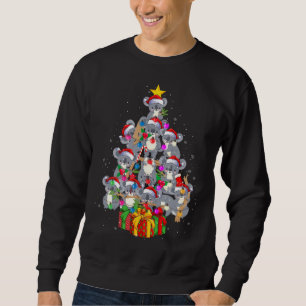 Cute Santa Claus Koala Bear Christmas Tree Lights Sweatshirt