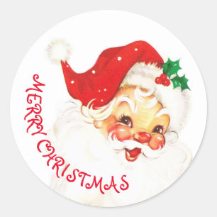 Cute Santa Claus Merry Christmas Classic Round Sticker