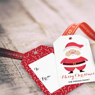 Cute Santa Claus Merry Christmas Gift Tags