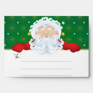 Cute Santa Claus Personalised Holiday Envelope