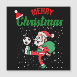 Cute Santa Claus Playing Soccer Christmas Cartoon
