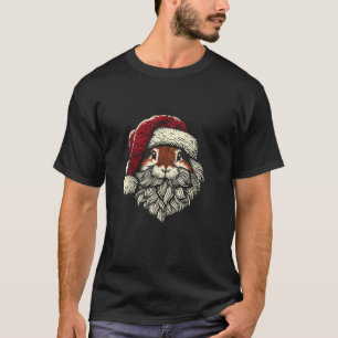 Cute Santa Claus Rabbit Lop Bunny Christmas Vintag T-Shirt