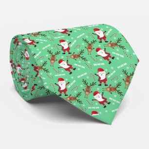 Cute Santa Claus Reindeer Christmas Pattern Tie