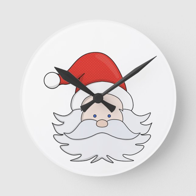 Cute Santa Claus Round Clock (Front)