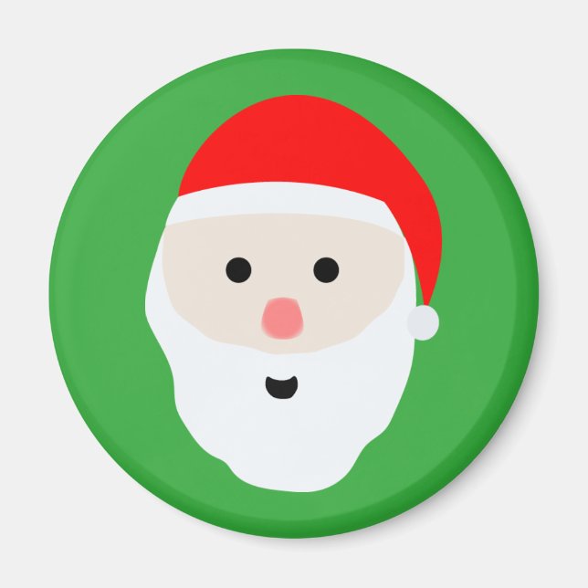 Cute Santa Claus Round Magnet (Front)