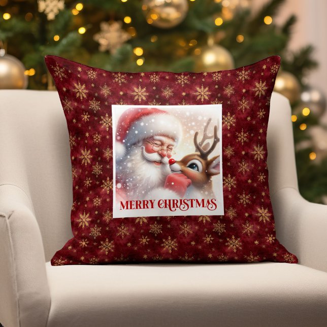 Cute Santa Claus Rudolph Holiday Pillow Cozy Home (Cute Santa Claus Rudolph Holiday Pillow Cozy Home

)