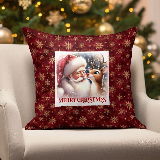 Cute Santa Claus Rudolph Pillow Cozy Holiday Accen (Cute Santa Claus Rudolph Pillow Cozy Holiday Accent

)