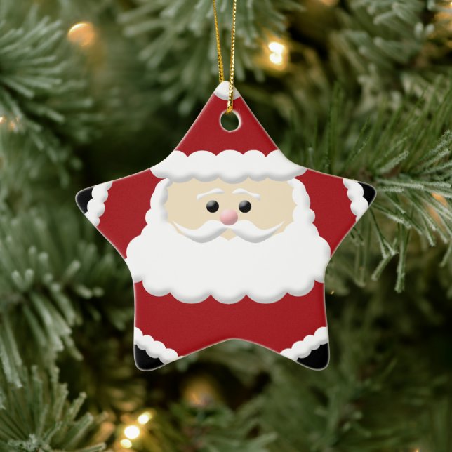 Cute Santa Claus Star Ornament (Tree)