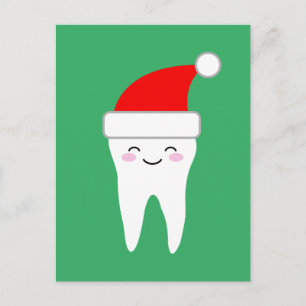 Cute Santa Claus tooth cartoon Christmas postcards