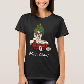 Cute Santa Claus Wife Husband Christmas  Girls Wom T-Shirt
