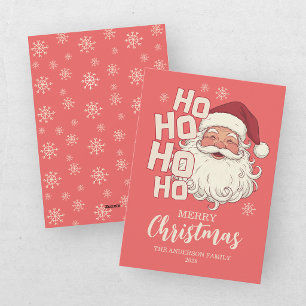 Cute Santa Clause Merry Christmas Holiday Card