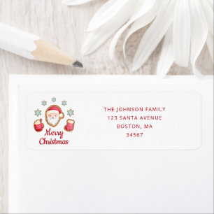 Cute Santa Cookies Christmas Return Address