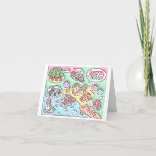Cute Santa Cruz California Neighbourhood Map UCSC Holiday Card
