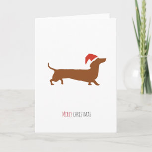 Cute Santa Dachshund Christmas card
