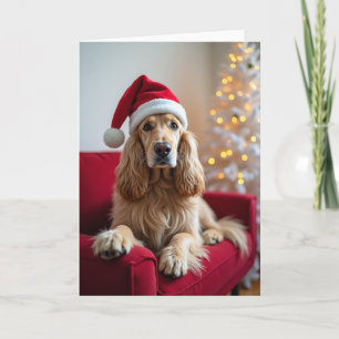 Cute Santa Dog Holiday Card