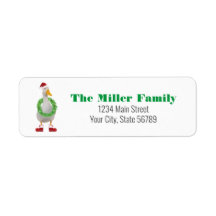 Cute Santa Duck Return Address