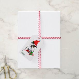 Cute Santa English Bulldog Christmas Gift Tags
