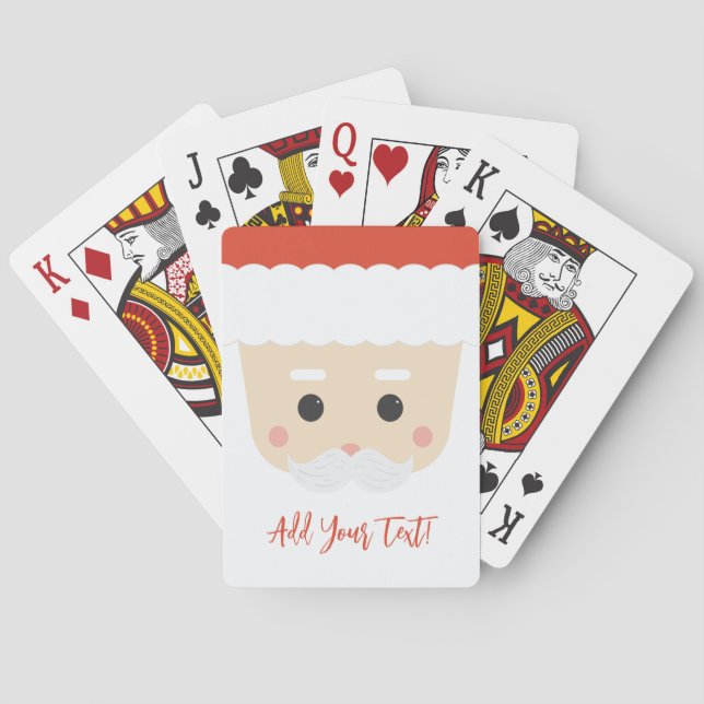 Cute Santa Face Deck of Playing Cards (Back)
