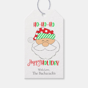 Cute Santa Face "Happy Holiday" Christmas Gift Tags