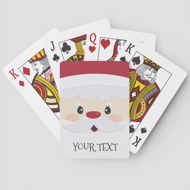 Cute Santa Face Playing Cards (Back)