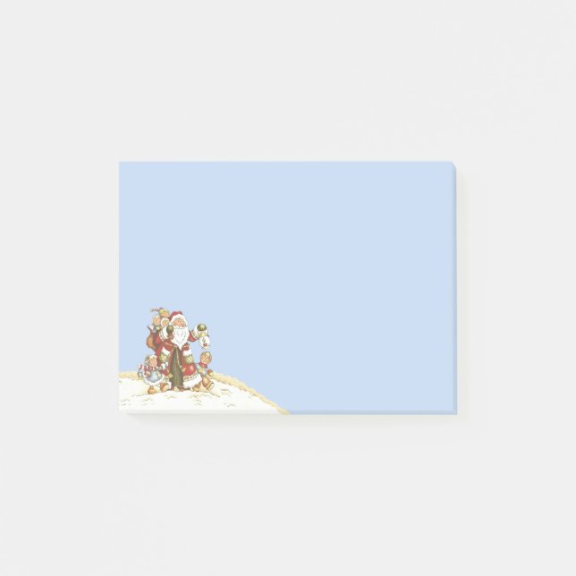 Cute Santa Folk Art Kids Christmas Snowflakes Post-it Notes (Front)